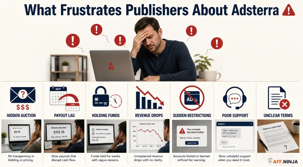 Analisi dei limiti di pagamento e dashboard per gli editori di Adsterra