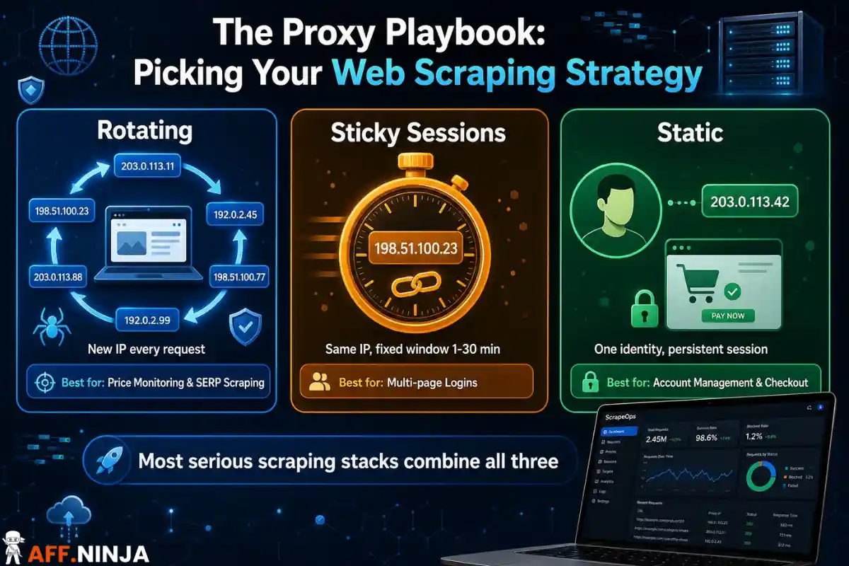Proxies de web scraping rotatifs, statiques et persistants